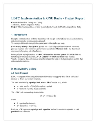 Implementation of LDPC encoding and decoding | PDF