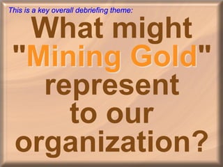A Team Building Game on Leadership and Collaboration: Lost Dutchman's Gold Mine
