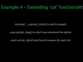 Example 2 – OpenSSH MITM dynamically links openssl checks public key against known_hosts with BN_cmp() BN_cmp() must pass (== 0) for iterations 3 and 5 