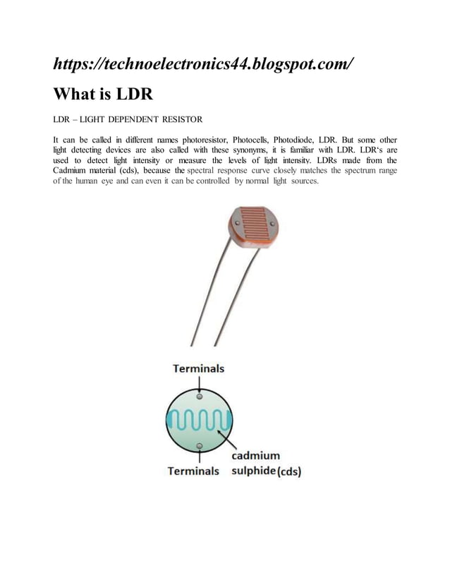 LDR (LIGHT DEPENDENT RESISTOR) PDF