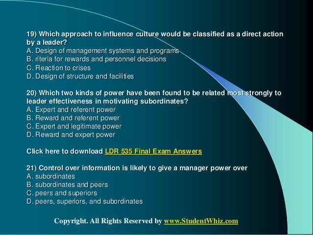 is 535 final exam answers is 535 final exam answers
