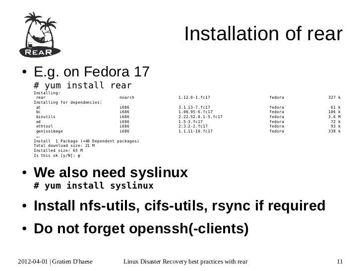 Linux Disaster Recovery Best Practices With Rear