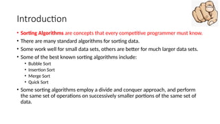 sorting algorithms: randomized quick sort | pdf |... LD Sorting Final .pptx