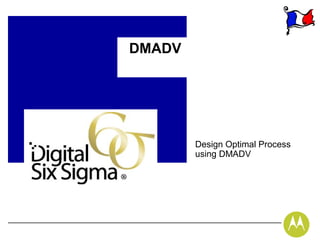 DMADV




        Design Optimal Process
        using DMADV
 