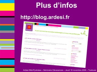 Plus d’infos http://blog.ardesi.fr 
