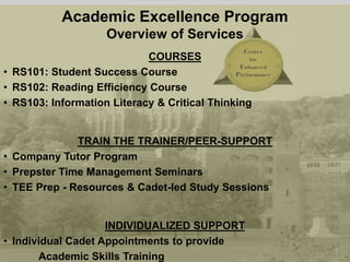 Develop their academic success and study skills 