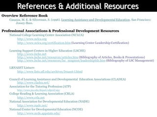 Northeast Center Office of Academic SupportStudent Outcomes As a result of utilizing the services and resources of the NEC Office of Academic Support, students will be able to: Identify and manage their learning strengths and challenges,