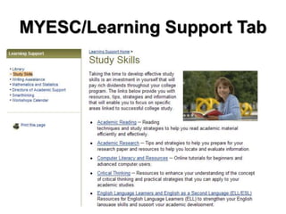 MYESC/Learning Support Tab
 