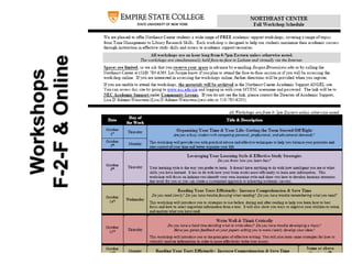 Workshops
F-2-F&Online
 