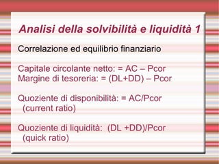 Le analisi di bilancio | ODP