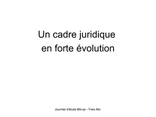 Un cadre juridique  en forte évolution 