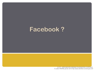 Le CV : entre approche classique et perspectives numériques  © Julien PIERRE janvier 2010 http://www.identites-numeriques.net/ 