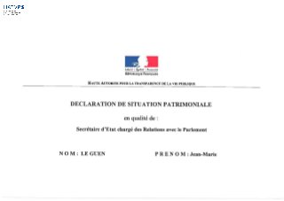 Déclaration de situation patrimoniale de Jean-Marie Le Guen - 23/06/2014