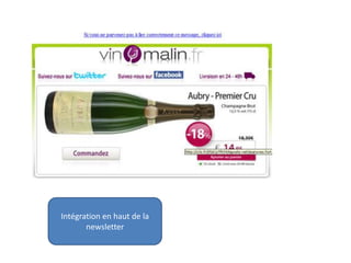 Intégration en haut de la
newsletter
 