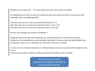 Des taux de conversion
extrêmement faibles mais dans la
moyenne de l’Internet
 