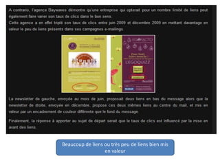 Beaucoup de liens ou très peu de liens bien mis
en valeur
 