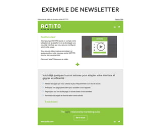 EXEMPLE DE NEWSLETTER
 
