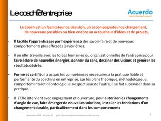 Le coach d'entreprise Novembre 2008  - Acuerdo © [email_address] 