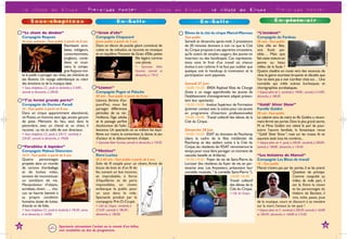 Le village du Cirque - Promenade Newton - Le village du Cirque - Le village du Cirque - Promenade Newton

                              Sous chapiteau                                                                                        En Salle                                                                                   En Salle                                                          En plein air

                       “Le chant du dindon”                                                                        “Grain d'elle”                                                                                   Élèves de la cité du cirque Marcel-Marceau                     “L'incident”
                       Compagnie Rasposo                                                                           Compagnie Chapazard                                                                              Tout public                                                    Compagnie du Fardeau
                       2h avec entracte - Tout public à partir de 8 ans                                            Jeune public à partir de 2 ans                                                                   Samedi et dimanche après-midi, 3 prestations                   50 min - Tout public
                                                       Réunissant acro-                                            Dans un décor, de puzzle géant constitué de                                                      de 20 minutes donnent à voir ce que la Cité                    Une ville en fête,
                                                       bates, voltigeurs,                                          cubes et de mikados, se raconte en musique                                                       du Cirque propose à ses apprentis circassiens,                 une foule pai-




                                                                                                                                                                                                                                                                                                                                                 © Cie du Fardeau
                                                       contorsionnistes,                                           et en équilibre l'histoire de Grain d'Elle, petite                                               qu'ils soient de simples usagers, des jeunes en                sible… Mais que
 © Florence Delahaye




                                                       jongleurs, comé-                                                                          fille légère comme                                                 insertion ou des handicapés. Ces représenta-                   fait cette voiture en
                                                       diens et musi-                                                                            une plume.                                                         tions sont le fruit d'un travail où chacun                     panne au beau




                                                                                                    © Sèverine Duroux
                                                       ciens, la compa-                                                                                               > Gymnase Alain                               évolue à son rythme. Il ne faut pas oublier que                milieu de la foule ?
                                                       gnie Rasposo invi-                                                                                             Fournier, samedi et                           quelque soit le handicap, la motivation et la                  Quatre citadins en route vers des vacances de
                       te le public à partager ses rêves, ses chimères et                                                                                             dimanche, à 17h15.                            participation sont payantes.                                   rêve, le genre touristes bruyants et décalés que
                       ses illusions. Un voyage saltimbanque au cœur                                                                                                                                                                                                               l'on ne tient pas à voir s'arrêter chez soi… Une
                       des émotions et de la musique slave.                                                                                                                                                         Samedi 27 Juin                                                 comédie qui mêle scènes burlesques et
                       > Sous chapiteau C2 ; jeudi et vendredi, à 21h00 ;                                          “Léonce”                                                                                         15h00-15h20 : EREA Raphael Elizé de Changé                     chorégraphies acrobatiques.
                       samedi et dimanche, à 20h30.                                                                Compagnie Pogne et Paluche                                                                       (Suite à un stage approfondie les jeunes de                    > Espace plein air 2 ;vendredi,à 19h00 ; samedi,à 21h00 ;
                                                                                                                   50 min - Tout public à partir de 8 ans                                                           l'établissement d'enseignement adapté présen-                  dimanche, à 18h30.
                       “T'as fermé grande porte”                                                                   Léonce, femme d'au-                                                                              tent leur spectacle).
                       Compagnie du Docteur Paradi                                                                 jourd'hui, nous fait                                                                             15h30-15h50 : Institut Supérieur de Formation                  “Goldi' Silver Show”
                       1h - Tout public à partir de 8 ans                                                          partager différentes                                                                             (premier contact avec la scène pour ces jeunes                 Famille Goldini




                                                                                                                                              © Pierre-Yves Guinais
                       Dans un cirque apparemment abandonné,                                                       périodes de sa vie :                                                                             en programme d'insertion professionnelle)                      50 min -Tout public
                       vit Pozzo, un homme sans âge, ancien garçon                                                 l'enfance, l'âge adulte                                                                          16h00-16h40 :Travail collectif des élèves de la                Le cabaret tenu de mère en fils Goldini, a récem-
                       de piste. Mémoire du lieu, seul, dans la                                                    et le passage parfois                                                                            Cité du Cirque.                                                ment fermé ses portes. Dans le plus grand secret,
                       pénombre, avec un cheval et un chien, il                                                    douloureux de l'ado-                                                                                                                                            M. et Mme Goldini ont relevé le pari de pour-
                       raconte : sa vie et celle de son directeur.                                                 lescence. Un spectacle où se mêlent les équi-                                                    Dimanche 28 Juin                                               suivre l'œuvre familiale, la fantastique revue
                       > Sous chapiteau C2 ; jeudi, à 23h15 ; vendredi, à                                          libres sur mains, la contorsion, la danse, le jeu                                                15h00-15h20 : ESAT du domaine de Pescheray                     " Goldi' Silver Show ", mais sur les routes. Ils en
                       23h30 ; samedi et dimanche, à 19h00.                                                        d'acteur et le détournement d'objet.                                                             (dans le cadre de la fête médiévale de                         assurent seuls tous les numéros...
                                                                                                                   > Gymnase Alain Fournier, samedi et dimanche, à 15h30.                                           Pescheray et des ateliers suivis à la Cité du                  > Espace plein air 4 ; jeudi, à 20h30 ; vendredi, à 20h00 ;
                       “Parallèles & bipèdes”                                                                                                                                                                       Cirque, les résidents de l'ESAT remonteront le                 samedi, à 18h00 ; dimanche, à 15h30.
                       Compagnie Maboul Distorsion                                                                 “Miettes”                                                                                        temps pour nous faire partager un moment de
                       1h15 - Tout public à partir de 6 ans                                                        Rémi Luchez                                                                                      cascade, bataille et drôlerie).                                “Les histoires de Marcel”
                       Quatre      personnages                                                                     50 à 60 min - Tout public à partir de 6 ans                                                      15h30-15h50 : Foyer de vie de Saint-Pierre du                  Compagnie Les Bleus de travail
                       projetés dans un monde                                                                      Solo de fil souple pour un clown. Armé de                                                        Loroüer (les résidents du foyer de vie, en par-                1h - Tout public
                       de cartons d'emballage                                                                      bouts de bois et d'un fil de                                                                     tenariat avec Les Anysetiers, présentent leur                  Marcel n'entre pas par les portes, il se les prend.
                       et de boîtes vides,                                                                         fer, suivant un but inconnu                                                                      comédie musicale, " la comédie Saint-Pierre ").                                          Question de principe.
                       tentent de reconstituer                                                                     et improbable, à force                                                                                                           16h00-16h40 :                                            Comme catapulté au
                       un semblant de vie.                                                                         d'équilibres et de paris                                                                                                         Travail collectif                                        milieu de nulle part, il
                       Manipulateur d'objets,                                                                      impossibles, un clown                                                                                                            des élèves de la                                         est là. Entre le clown
                       acrobate, clown …, cha-                                                                     embarque le public pour                                                                                                          Cité du Cirque.                                          et les personnages du
                                                                                  © Damien Bossis




                                                                                                                                                                                            © Joël Verhoustraeten




                                                                                                                                                                                                                                                                        © Arteos
                       cun se heurte bientôt à                                                                     un saut dans le vide.                                                                                                            > Cité du Cirque.                                        théâtre de Beckett, il
                       sa propre condition                                                                         Spectacle produit par la                                                                                                                                                                  vire, volte, passe, joue
                       humaine, tissée de luttes,                                                                  compagnie Pré-O-Ccupé.                                                                                                                                          de la musique, court et discourt à sa manière
                                                                                                                                                                       © Dessin Ella




                       d'excès et de folie.                                                                        > Cité du Cirque ; vendredi, à                                                                                                                                  sur la mort, l'amour, la vie quoi !
                       > Sous chapiteau C2 ; jeudi et vendredi, à 19h30 ; same-                                    21h30 ; samedi, à 18h30 ;                                                                                                                                       > Espace plein air 5 ; vendredi, à 20h30 ; samedi, à 16h00
                       di et dimanche, à 16h00.                                                                    dimanche, à 18h30.                                                                                                                                              et 20h30 ; dimanche, à 16h00 et 21h30.


12                                                    Spectacle nécessitant l'achat ou le retrait d'un billet,                                                                                                                                                                                                                               13
                                                      voir modalités au dos du programme.
 