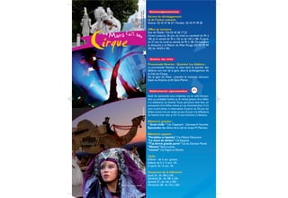 Cie Mademoiselle Pailletes
                           © “Les ombres blanches”
                                                              Renseignements

                                                             Service du développement
                                                             et de l’action culturels
                                                             Festival : 02 43 47 36 57 / Parades : 02 43 47 49 28

                                                             Office de tourisme
                                                             Rue de l’Étoile / Tél. 02 43 28 17 22
                                                             Ouvert jusqu'au 26 juin, du lundi au vendredi de 9h à
                                                             18h et le samedi de 9h à 12h et de 14h à 18h. À partir
                                                             du 27 juin, du lundi au samedi de 9h à 18h. Permanence
                                                             le dimanche à la Maison du Pilier Rouge (02 43 47 40
                                                             30), de 14h30 à 18h.


                                                              Accès au site

                                                             Promenade Newton - Quartier Les Sablons :
                                                             La promenade Newton se situe dans le quartier des
                                                             Sablons, non loin de la gare, dans le prolongement de




                                           © Compagnie Off
                                                             la Cité du Cirque.
                                                             De la gare du Mans : prendre le tramway, direction
                                                             Espal ou Antarès, arrêt Saint-Martin.


                                                              Billetterie spectacles

                                                             Seuls les spectacles sous chapiteau ou en salle nécessi-
                                                             tent au préalable l'achat ou le retrait gratuit d'un billet,
                                                             à la billetterie du festival. Toute personne doit être en
                                                             possession d'un billet, même en cas d'exonération. Il n'y




                                         © Le Caramantran
                                                             aura ni pré-vente, ni réservation. À partir du 25 juin, les
                                                             billets seront mis en vente au jour le jour à la billetterie
                                                             du festival (voir plan p.10-11) aux horaires ci-dessous.

                                                             Billetterie gratuite :
                                                             " Grain d'elle " Cie Chapazard - Gymnase A. Fournier
                                                             Spectacles des élèves de la cité du cirque M. Marceau

                                                             Billetterie payante :
                                                             "Parallèles et bipèdes" Cie Maboul Distorsion
                                                             "Le chant du dindon" Cie Rasposo
                                                             "T'as fermé grande porte" Cie du Docteur Paradi
                                                             "Miettes" Rémi Luchez
                                                             "Léonce" Cie Pogne et Paluche

                                                             Tarifs :
                                                             Enfants - de 5 ans : gratuit.
                                                             Enfants de 5 à 12 ans : 2€.
                                                             À partir de 13 ans : 4€.

                                                             Ouverture de la billetterie
                                                             Jeudi 25 : de 18h à 23h.
                                                             Vendredi 26 : de 18h à 23h.
                                                             Samedi 27 : de 16h à 20h.
© “AKA” Cie l’Arbre à nomades                                Dimanche 28 : de 15h à 20h.
 