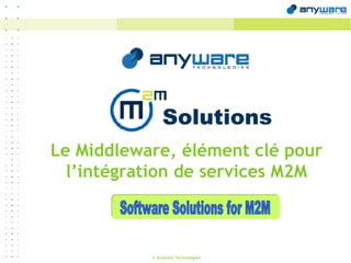 Software Solutions for M2M Solutions Le Middleware, élément clé pour l’intégration de services M2M 