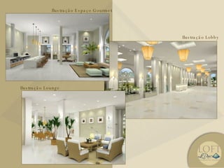 Ilustração Lobby Ilustração Espaço Gourmet Ilustração Lounge 