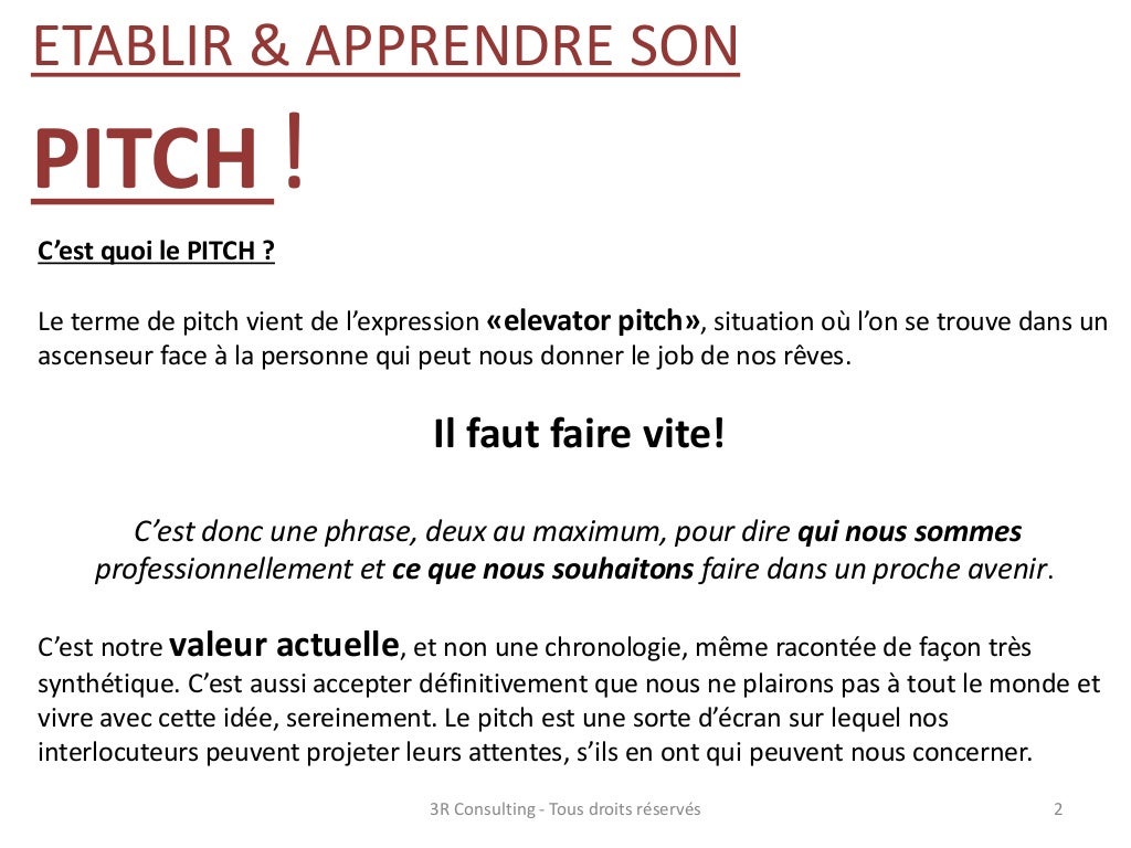 Le pitch