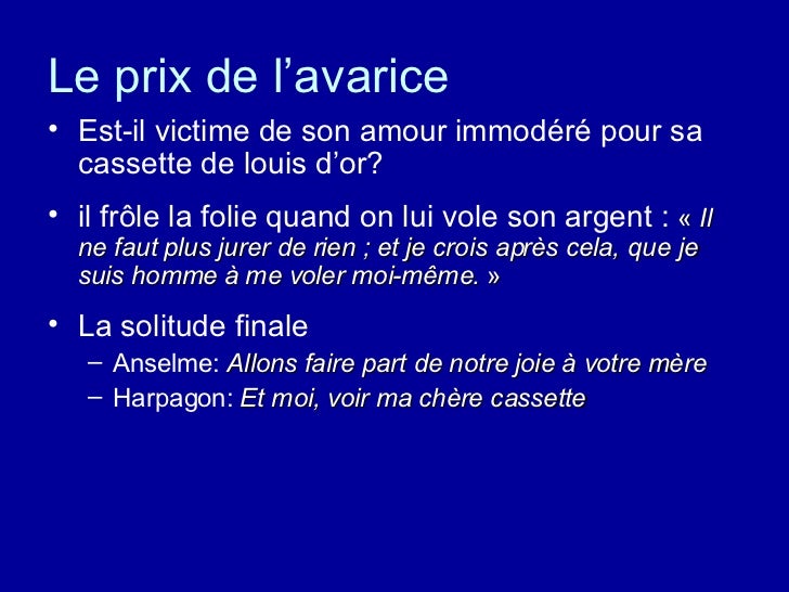 Dans La Cassette D Harpagon Mots Fléchés Le Portrait D’Harpagon