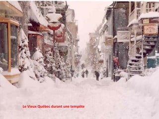Le Vieux Québec durant une tempête 