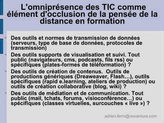 2007 10 25 Le rapid elearning : un atout pour la  FOAD