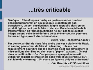 2007 10 25 Le rapid elearning : un atout pour la  FOAD