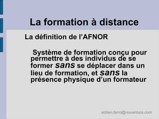 2007 10 25 Le rapid elearning : un atout pour la  FOAD