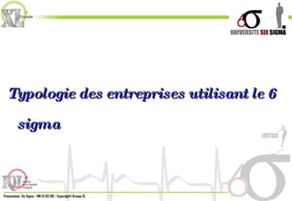 Typologie des entreprises utilisant le 6 sigma 
