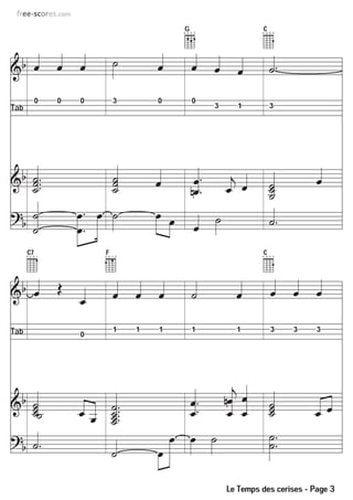 G
                                          0 2 3 2
                                                                 C
                                                                 0 0 0 3




           0    0   0       3         0       0
Tab                                                 3      1         3




      C7
      0 0 0 1
                        F
                        2 0 1 0
                                                                 C
                                                                 0 0 0 3




Tab                 0
                            1     1   1       1           1          3     3    3




                                                        Le Temps des cerises - Page 3
 