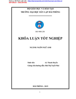 luan van thac si factor afecting speaking skill of first year english ...