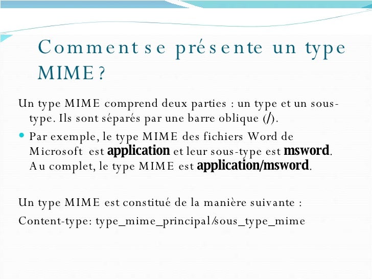 Le Type Mime