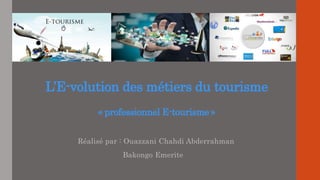 L’E-volution des métiers du tourisme
« professionnel E-tourisme »
Réalisé par : Ouazzani Chahdi Abderrahman
Bakongo Emerite
 