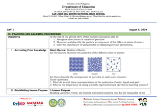 LE-WEEK-1 science grade 7 sample exemplar | DOCX | Education industry ...