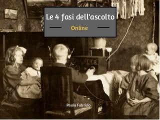 Le 4 fasi dell'ascolto
Online
Paolo Fabrizio
 