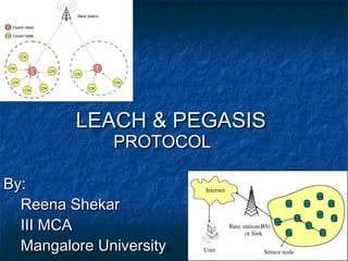 LEACH & PEGASIS
              PROTOCOL

By:
  Reena Shekar
  III MCA
  Mangalore University
 