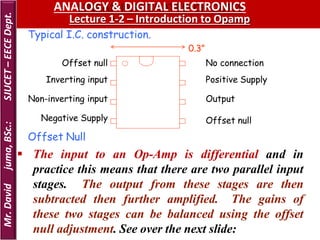 Null Positive LEACTURE 1-2.pdf all about opamp and architectural design of it | PDF
