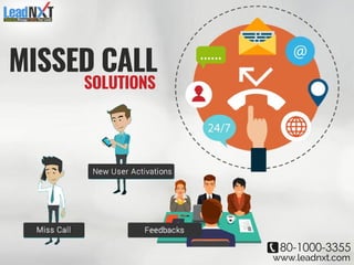 80-1000-3355
www.leadnxt.com
MISSEDCALL
SOLUTIONS
 