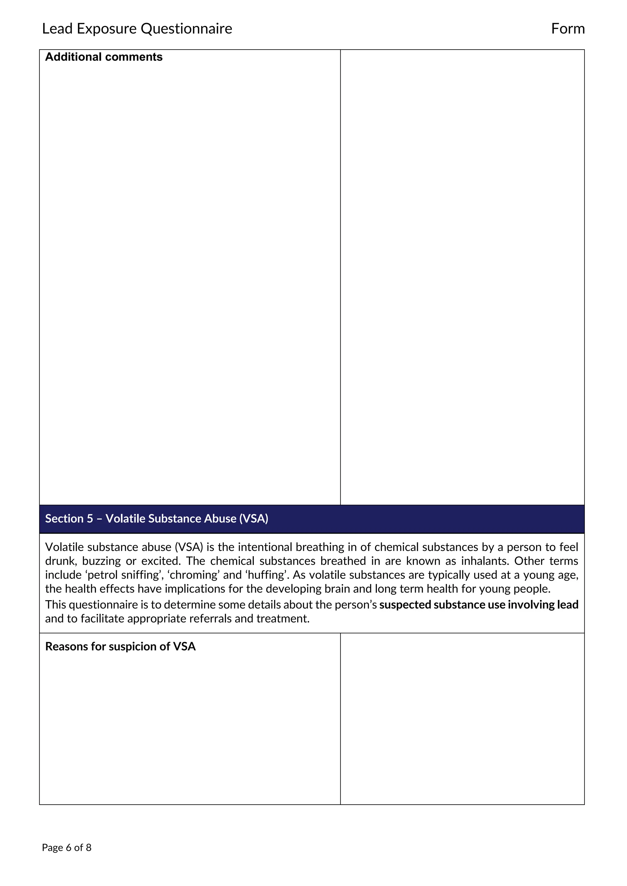 lead-exposure-questionnaire-form.pdf from WHO | PDF