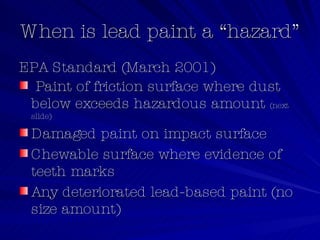 Lead Health Hazard Awareness