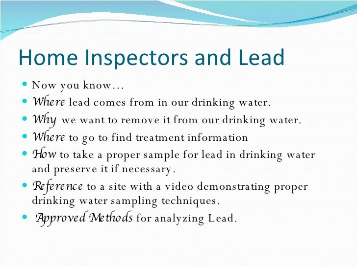 home test for lead in drinking water