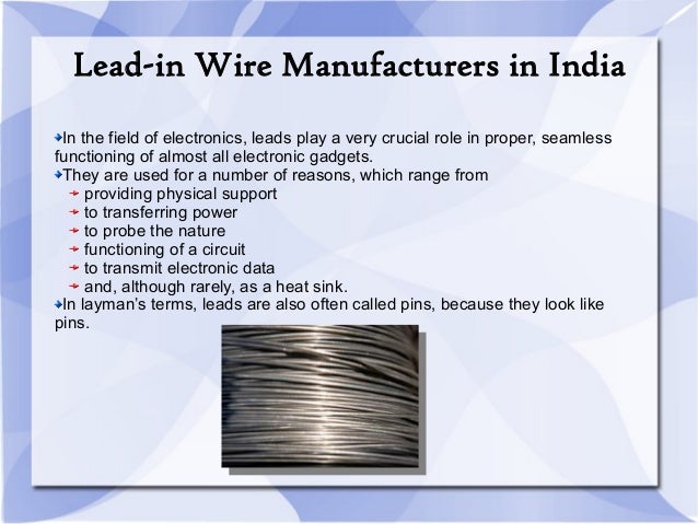 Lead In Wire Manufacturers In India Lead In Wire Manufacturers In India