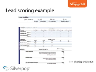 Lead scoring example<br />&gt;&gt;&gt;Silverpop Engage B2B<br />