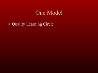 One Model Quality Learning Circle 