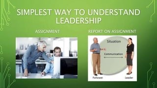 SIMPLEST WAY TO UNDERSTAND
LEADERSHIP
ASSIGNMENT REPORT ON ASSIGNMENT
 