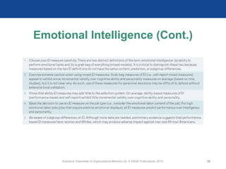 Emotional Intelligence (Cont.)
Scandura, Essentials of Organizational Behavior 2e. © SAGE Publications, 2019. 20
 